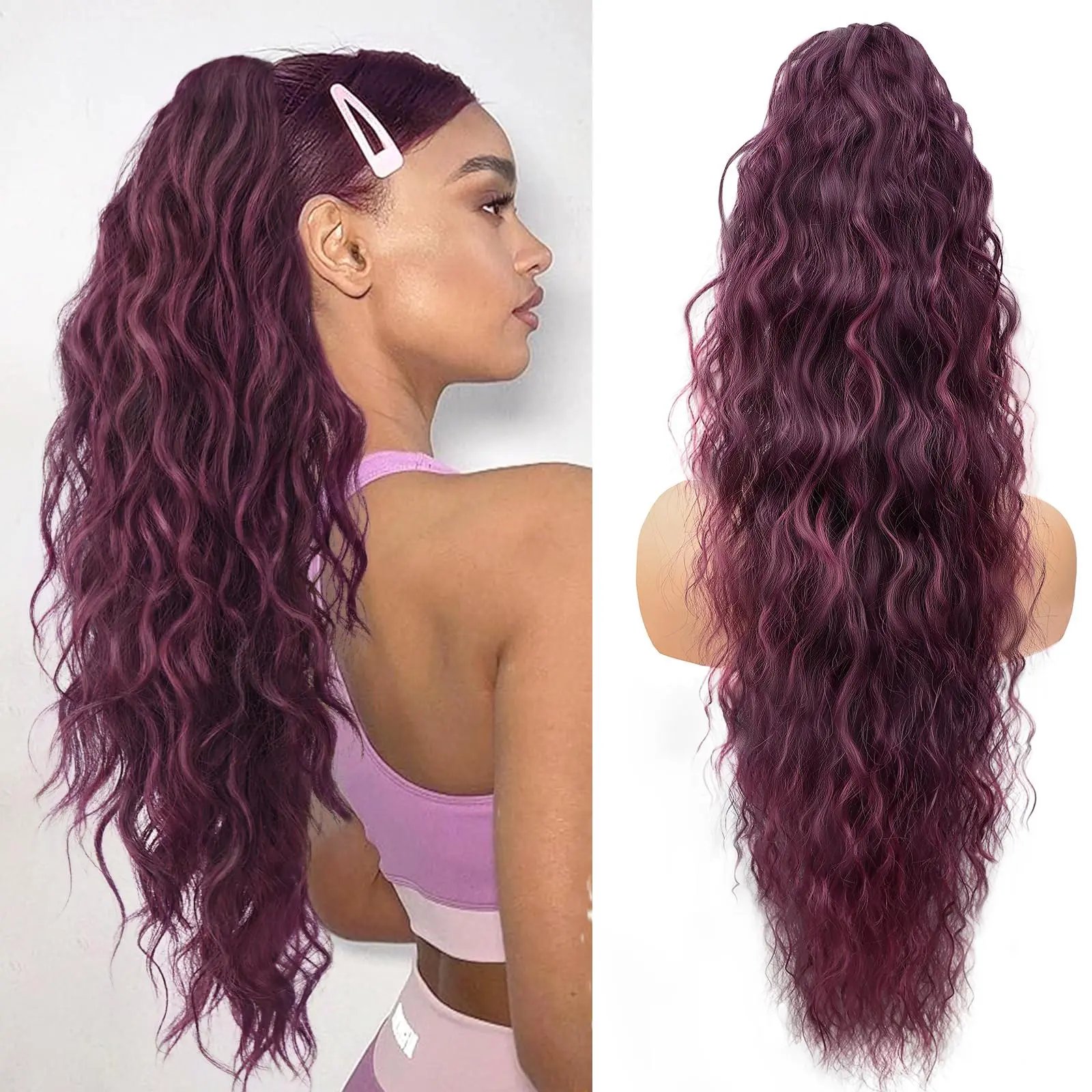 Mix Purple Claw clip Ponytail