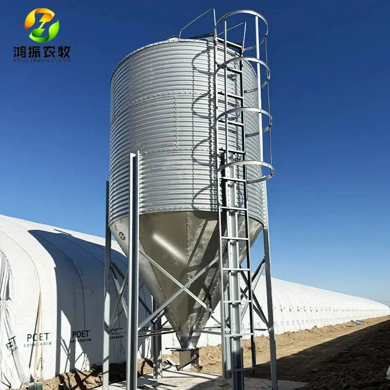 ShanDongHONGZHEN Customizable Industrial Cylindrical Metal Grain Silo - Max 80T, Hot-Dip Galvanized, IoT-Enabled, 1-Year Warranty for Farm Storage, Farm Use