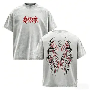 Berserk Pump Cover T-Shirt - Vintage Washed Oversized Heavy Cotton Graphic Tees, Dark Aesthetic Unisex Gym Streetwear Top, Soft Loose Fit for Workout & Training, Book Merch Apparel