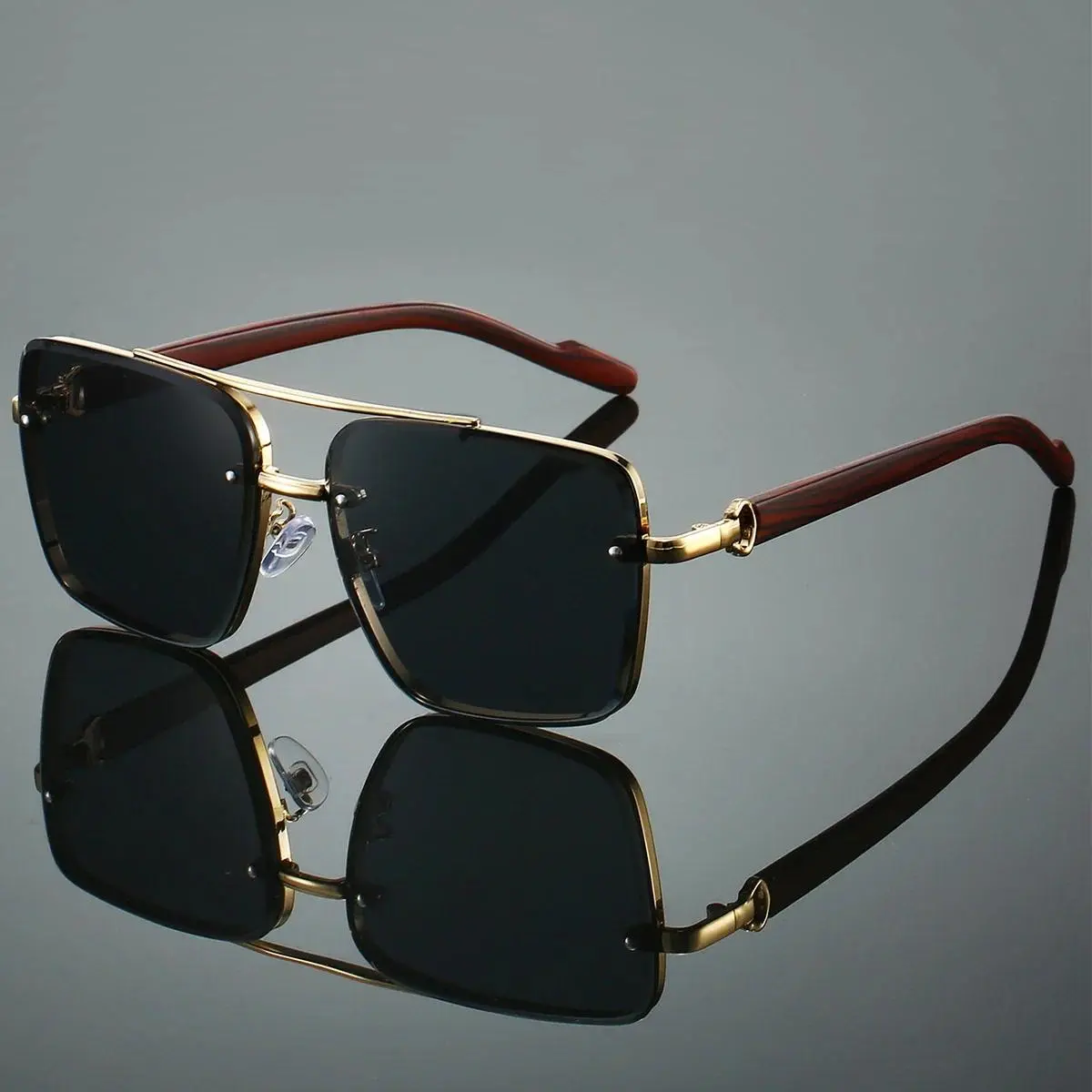 Retro Pilot Fashion Sunnies for Women, Square Metal Frame with Double Bridge for Driving, Classic DIY Bag Accessory, Sunglasses, Driving-Ready, Trendy, Metal-Tone, Trendy Shades, Vintage Trendy Sunglasses