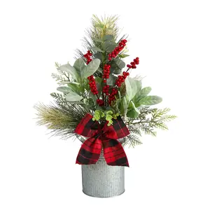 Nearly Natural 20" Holiday Winter Greenery, Pinecone, Berries