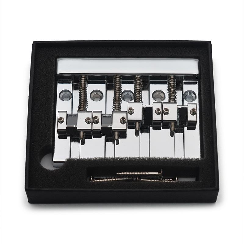 4-String Bass Bridge - Black Color, Durable Design, Perfect for Bass Guitar