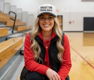 Shoot the Dang Ball Embroidered Trucker Hat, Basketball Hat, Basketball Mom Hat