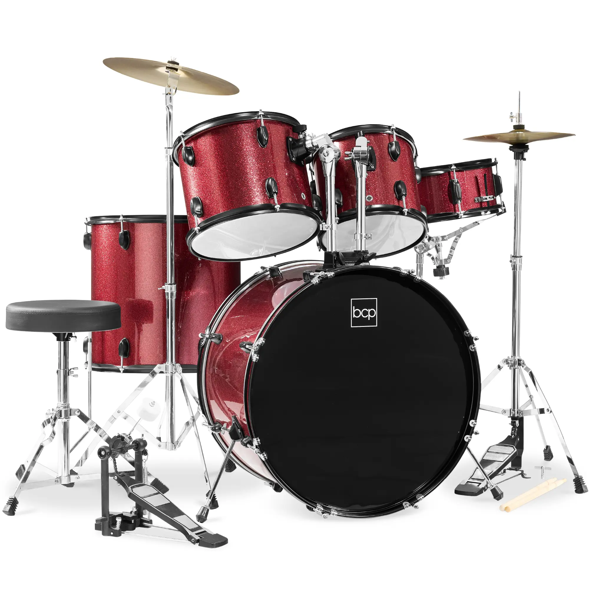Best Choice Products 5-Piece Beginner Drum Set w/ Snare, Bass, Toms, Cymbal, Hi-Hat, Sticks, Drum Pedal Best Choice Products 5-Piece Beginner Drum Set w/ Snare, Bass, Toms, Cymbal, Hi-Hat, Sticks, Drum Pedal