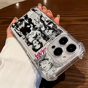 Anime Oosaki Nana Phone Case Compatible with Iphone 16, 15, 14, 13, 12, 11 Pro Max, X, XR, XS Max, 8, 7 Plus, Featuring a Protective Transparent Soft Back for Drop Protection.