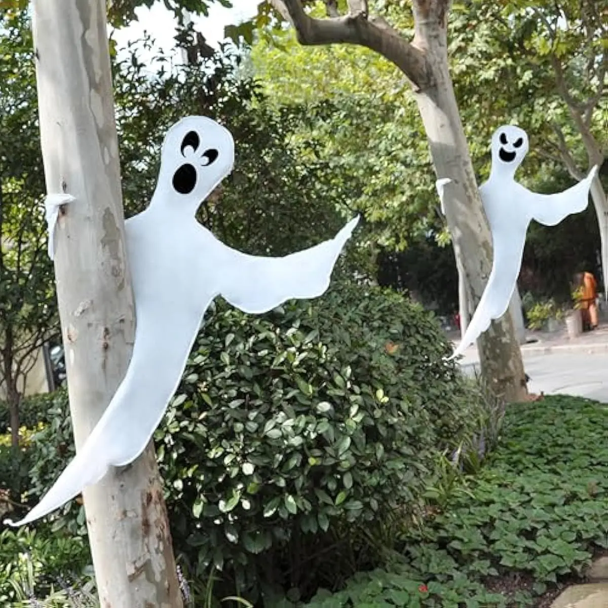Halloween 2 Pcs Tree Wrap Ghost Decoration Outdoor, 53 Bendable Flying Ghost for Trees Yard Lawn Garden Prop, Party Supplies, Haunted House Indoor Decor