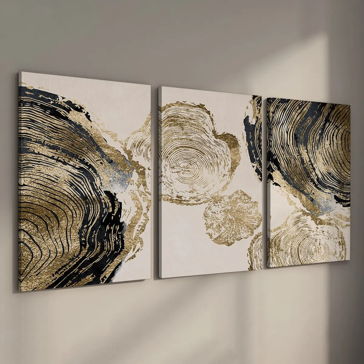 3 Counts Wood Framed Canvas Modern Art Design Luxury Gold Texture Artistic Wall Art, Ready To Hang, Artwork Wall Painting For Gift, Wall Picture for Living Room, Bedroom, Dining Room, Dorm, Bathroom, Home and Office Aesthetic Wall Decor