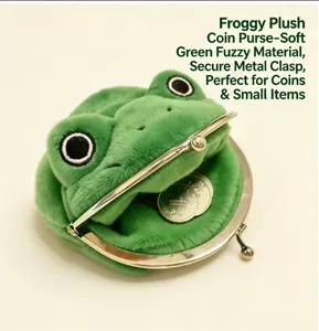 Adorable Green Frog Anime Cosplay Coin Purse | Compact 5.12x5.12 Cartoon Wallet | Perfect Gift for Anime Fans | Elegant Durable Fabric Design