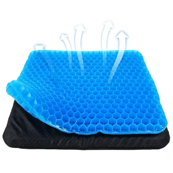 2-Pack Large Eco-Gel Seat Cushions, 2.5cm Thick Honeycomb Cooling Support Pads with Non-Slip Covers, Multi-Use for Office/Car, Practical Father’s Day Party Gift for Home Supplies, Two-Pack