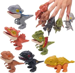 Winbar 6PCS Biting Finger Dinosaurs Toy, Dino Figure Chomp Toy Gifts Boys and Girls,for Display Play and Snap Figure Theater Puppet Doll Animal Hand Puppet Dino Party Supplies Easter Egg Fillers Christmas Gift Pack