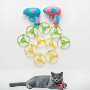 12Pcs Cat Interactive Toy Set | Launcher Gun & Flying Discs | Indoor Cat Boredom Buster | Hunting Chasing Fun for Kittens & Cats | Outdoor Play Propellers cattoys everywhere kitty