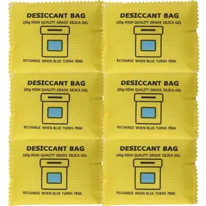 100g Desiccant Packs for Storage Moisture Absorbers Silica Gel Rechargeable Desiccant Dehumidifiers Bags for Moisture Control (6pack)