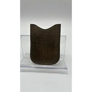 Pre-owned GUCCI Leather Luxury Bags & Accessories phone Pouch alligator, Green Date Code: 2386870959