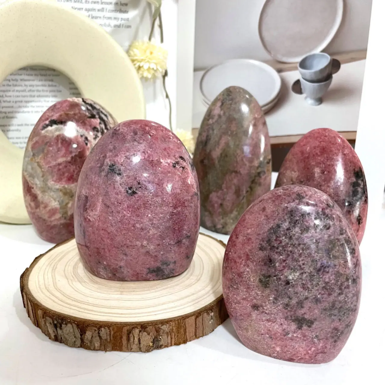 Rhodonite Raw Stone Mountain 1~2 Counts Healing Stone Home Decoration From IG Crystal