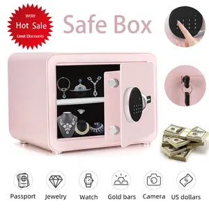 Locksworth Safe Box with Inner Light Small Digital Electronic Security Safes Money Box for Home Office Hotel Business,0.9cuft