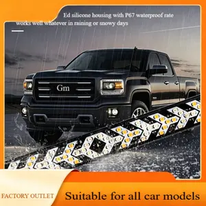 New Fish Bone LED Tail Light Bar, 48/60 Inch Super Bright, Universal for Cars, Sedans, Pickups & SUVs, Turn Signal Brake Warning Light