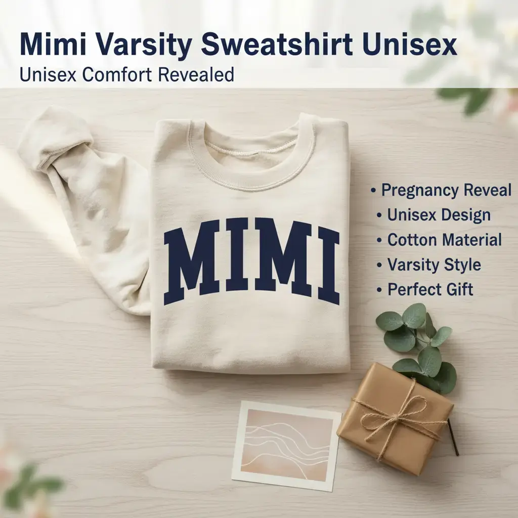 Mimi Varsity Sweatshirt Mimi - New Mimi To Be Gift Pregnancy Reveal Unisex Cotton Pullover