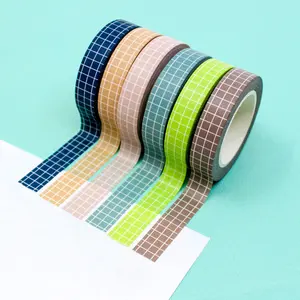 Colorful Narrow Grid Washi Tape