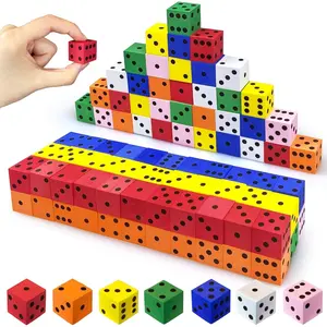 110PCS Foam Dice Set Small Colorful Dices with Number Dots for Math Game Building Toys Classroom Educational Toy Entertainment for Party Favor Birthday Gifts in 7 Colors (0.78inch) (110)