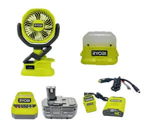 Ryobi 2 Tool Camping Kit with 4Ah battery, Charger and Power Inverter