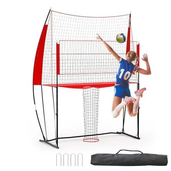 Gaomon Portable Volleyball Net System, 8x11 Ft, Customizable Height, Oxford Fabric, Quick Assembly, Indoor-Outdoor Practice Use, Includes Ground Stakes & Carrying Bag