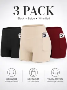 Women's Sporty High Waist Shorts, Slim-Fitting Water-Resistant Design, Dual Pockets, Comfortable and Stylish, All Seasons