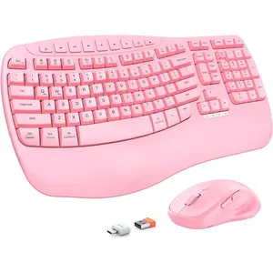 Keyboard and  , Wave   Typing, 2.4G  Keyboard with Wrist Rest, 4 Adjustable DPI , /Laptop/Windows/,