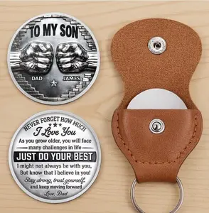 Personalized To My Son Pocket Hug, Fathers Day Gift From Dad, Encouragement Gift Son, You Are Stronger Than You Think Keepsake