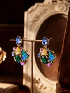 1 pair of Baroque style diamond studded earrings, Stud Earrings Jewelry, suitable for daily commuting, vacation, and dating, and also a delightful and exquisite gift.