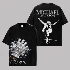 Iconic Pop Legend Inspired Premium Cotton T-Shirt, Vintage Sparkle Glove Graphic Tee, Retro Dance Performer Streetwear Shirt, Music Fan Concert Merch, Unisex Oversized Black Tee, Gift for Pop Lovers