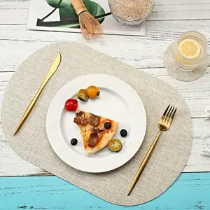 2pcs, 30x44cm, Oval Placemats, Fabric Pattern Style, Soft, High Quality and Heat Resistant, and Non-Slip, Easy to Clean, Suitable for Indoor and Outdoor Use, Perfect for Dining Tables, Desks, Kitchens, Living Rooms