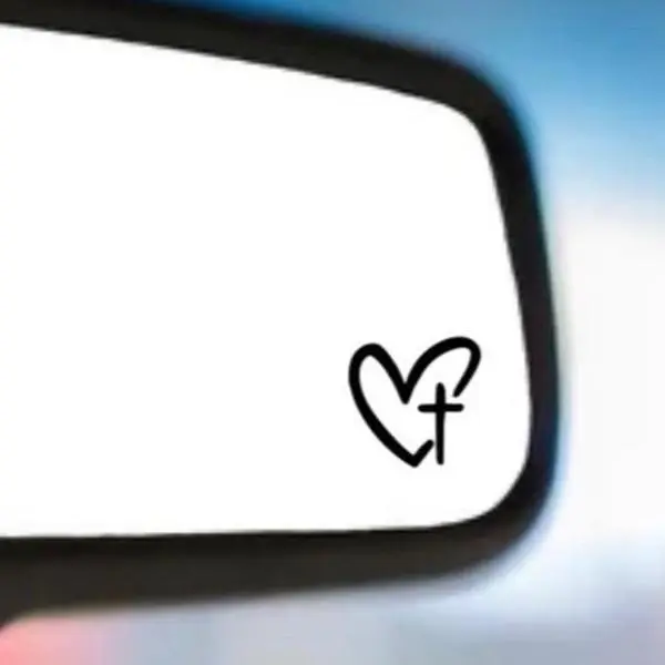 4pcs Stylish Heart-with-Cross Universal Vinyl Car Stickers - Durable Adhesive Automobile Decals, Decals Car Stickers for Vehicle Exterior Decoration & Personalization