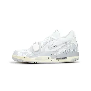 Jordan Legacy 312 Low-Top Retro Basketball Sneakers for Men in White and Gray with Custom Graffiti, Distressed Finish, Cushioning, and Durability Trending Shoes, House White Official Shoes to Get / Maison Mihara
