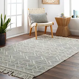Aziel Wool Rug with Tassels - Clearance