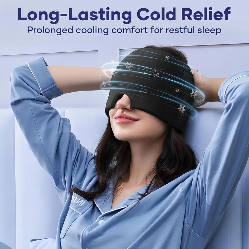 Headache Relief Ice Pack Hat – A Gel Ice Pack Head Wrap That Effectively Relieves Migraines, Stress, And Tension, Suitable For Use In The Office, Before Bed, Or For Everyday Relief At Home.