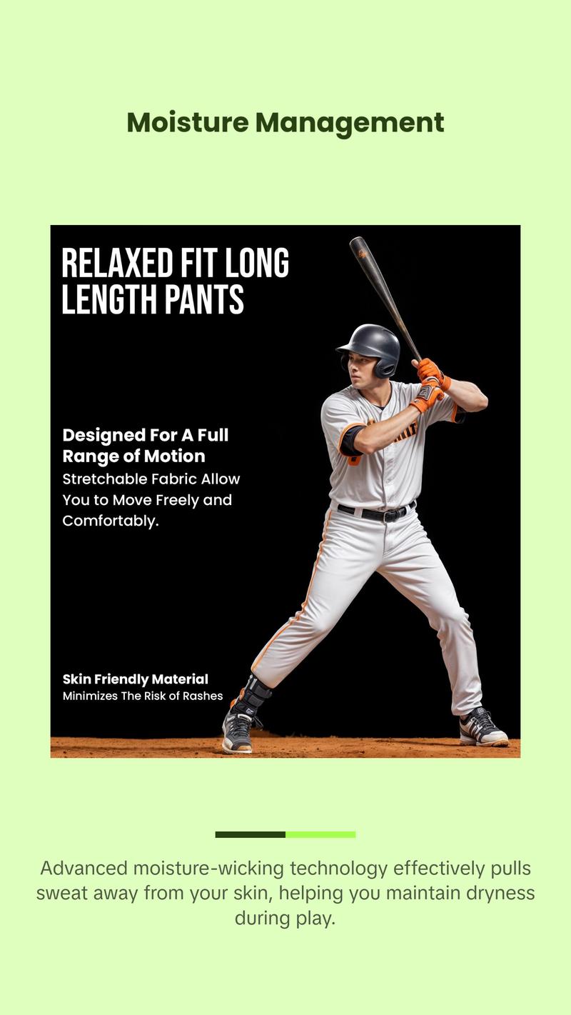 Exxact Sports Proline Full Length Baseball Pants Youth & Adult with Stripes, Relaxed Fit Open Bottom Men/Boys Baseball Pants (Grey/Navy)