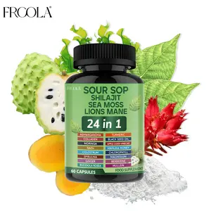 Frcola Soursop Capsules 24-in-1 Supplement - Soursop, Shilajit, Sea Moss, Lion Mane - Immune Support & Daily Wellness - 60 capsules