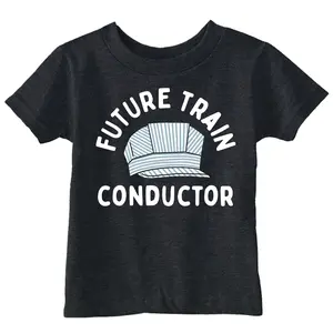 Toddler Funny T Shirts Future Train Conductor Sarcastic Tee For Young Kids Funny Toddler Shirts Funny  Apparel Childrens Graphic Tees Black -