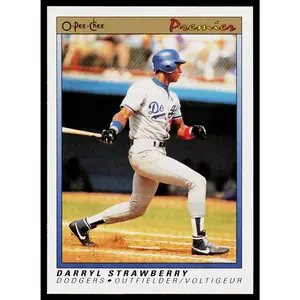 Darryl Strawberry 1991 O-Pee-Chee Premier #117 Los Angeles Dodgers