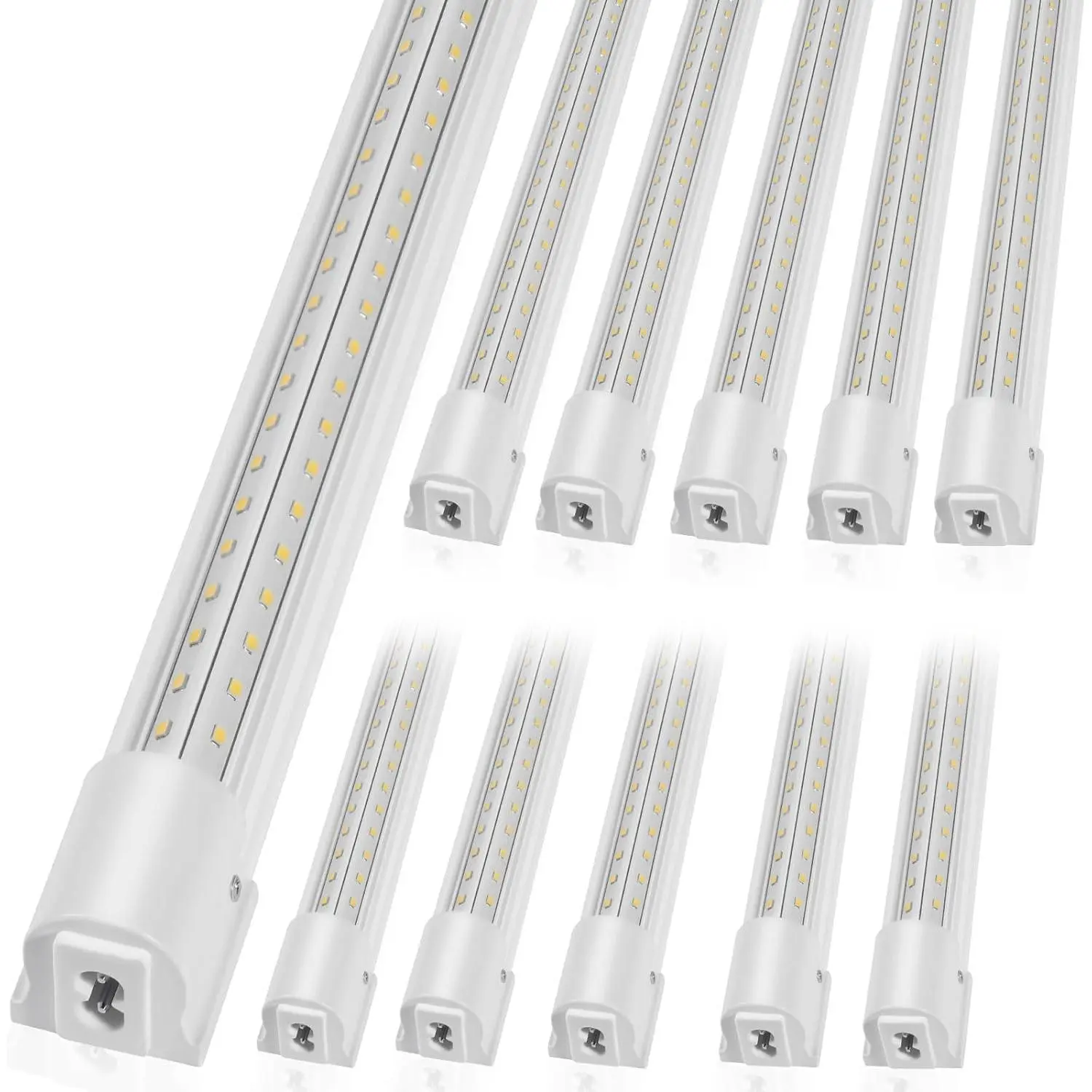 【Summerfinds】 VEVOR 10 Pack LED Shop Light, 8 FT, 80W Linkable Shop Light Fixture, 10000 LM Ceiling Lights 59 in Power Cords with ON/Off Switch Mounting Accessories, for Garage Warehouse Home Workshop and Office, Led Lights