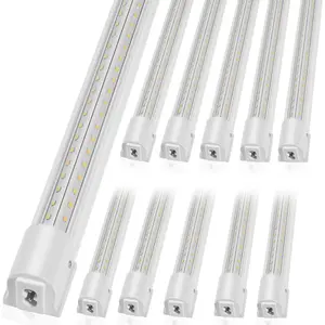 VEVOR 10 Pack LED Shop Light, 8 FT, 80W Linkable Shop Light Fixture, 10000 LM Ceiling Lights 59 in Power Cords with ON/Off Switch Mounting Accessories, for Garage Warehouse Home Workshop and Office, Led Lights