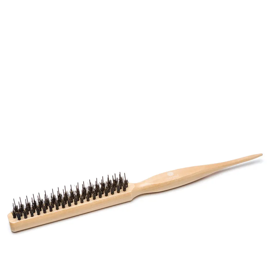 Color Edge Wooden Teasing Brush for Styling, Volume, and Slick Backs