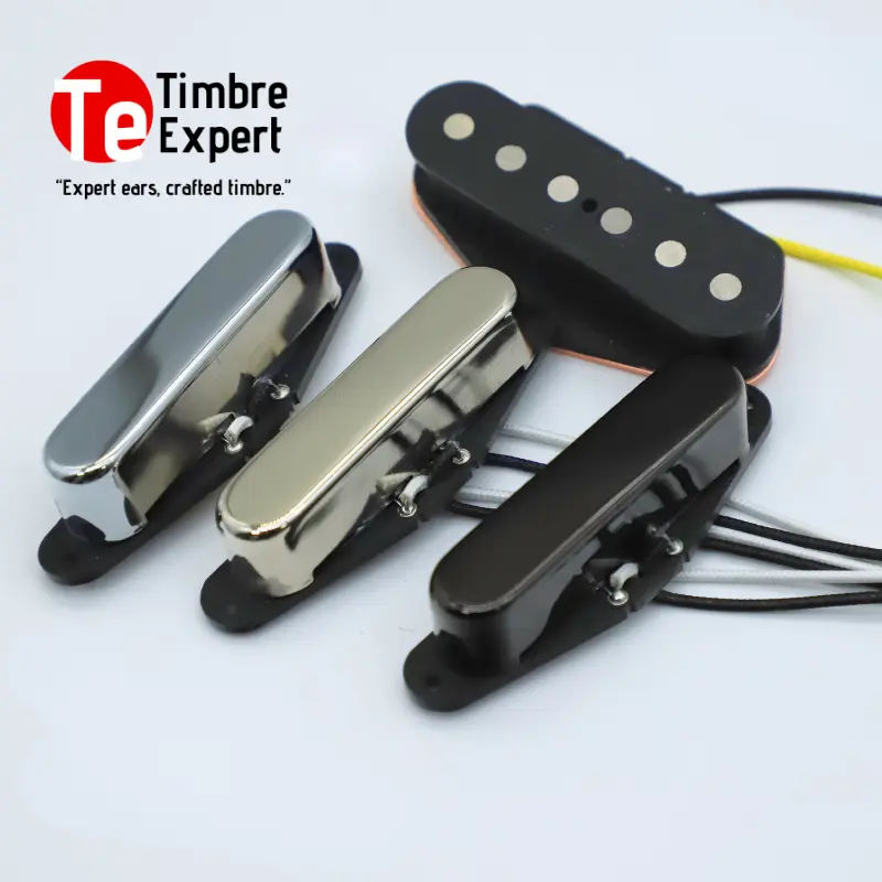 TimbreExpert TE-VT4 "Wild-Twang"  Alnico V Telecaster Pickup Set (Chrome / Nickel / Black)