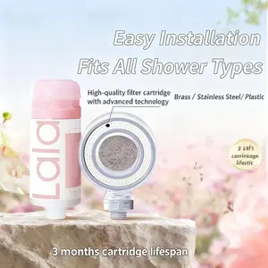 2-layer water filter shower head, reduces acne, filters rust, filters chlorine, more clean