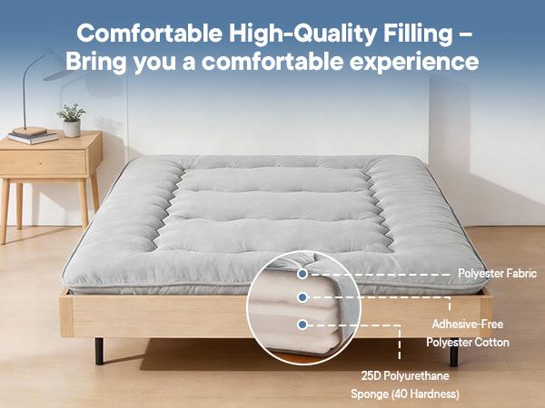 Memory Foam Futon Mattress, Foldable Tatami Floor Mattress with Storage Bag, Space-Saving & Comfortable