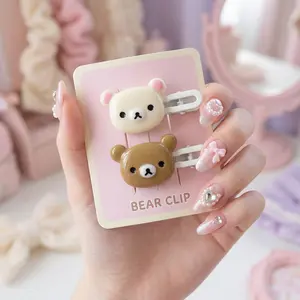 4pcs Cute Bear Hair Clips, Korean Style Girl Fashion, Metal Spring Clip, Daily Versatile Hair Accessories, Trendy and Stylish