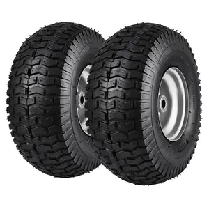 VEVOR Lawn Mower Tires with Rim, 13x5 - 6 Tubeless Tractor Tires, 2 - Pack Tire and Wheel Assembly, Flat - free PU Tires, 3.25 - 5.9 Centered Hub, 3/4 Bushing Size, 20 PCS Adapter for Lawn Mowers Tractors