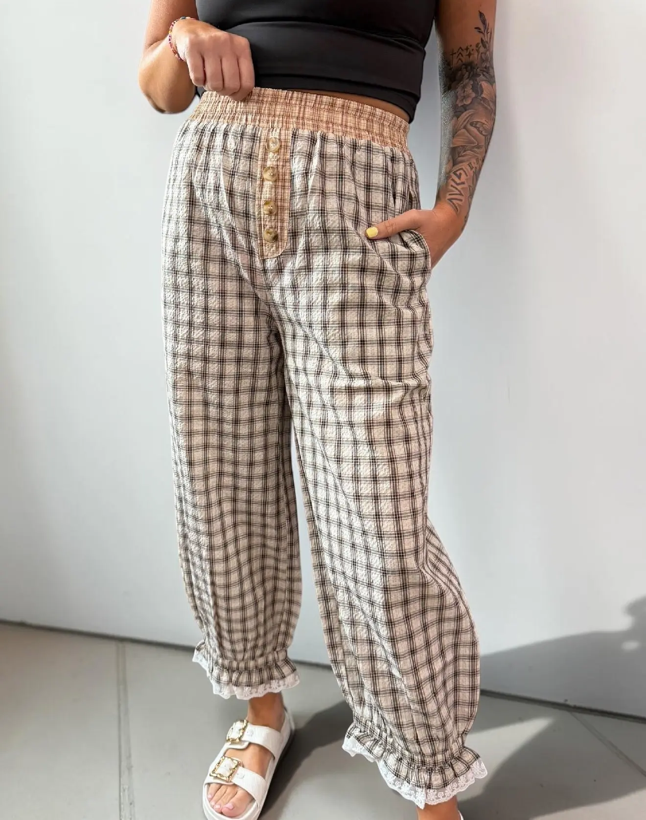 Cozy Checkmate Balloon Pants