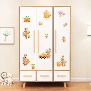 Self-Adhesive Wall Stickers, Cute Easter Bunny Chicken Style, Waterproof Easy Tear Off, Kids Room Nursery Decor, Refrigerator Wardrobe Decals