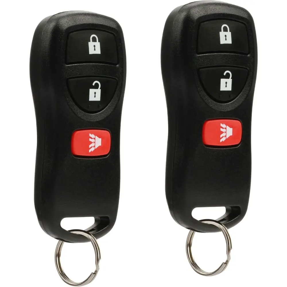 Durable Car Programmable Controller Key Fob Keyless Entry Remote - Lock/Unlock Function - 2-Pack - Fits Nissan Frontier, Armada, Murano, Pathfinder, Quest, Sentra, Titan, Versa, Xterra & Infiniti QX4, FX35, FX45